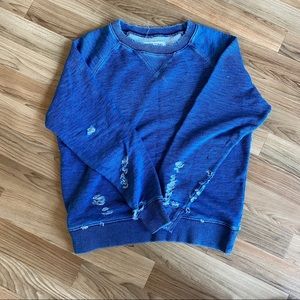 Rivet & Thread Vintage Blue Distressed Sweatshirt